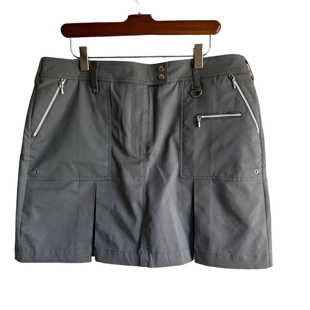 GGBlue Luxe Sport‎ Skorts in Grey 12 Pleated Skirt Golf Pickleball Gray